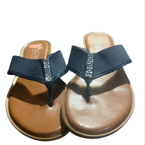 Italian Shoemakers Navy and Tan Sandals - Picture 3 of 4